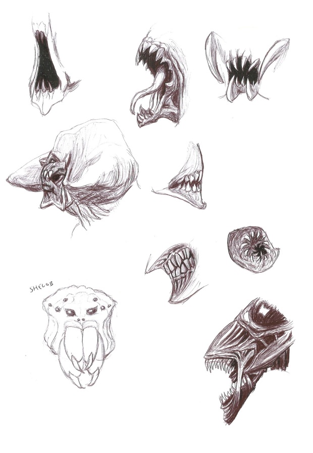 Last but not least, some studies of various monster mouths for creature inspiration.
